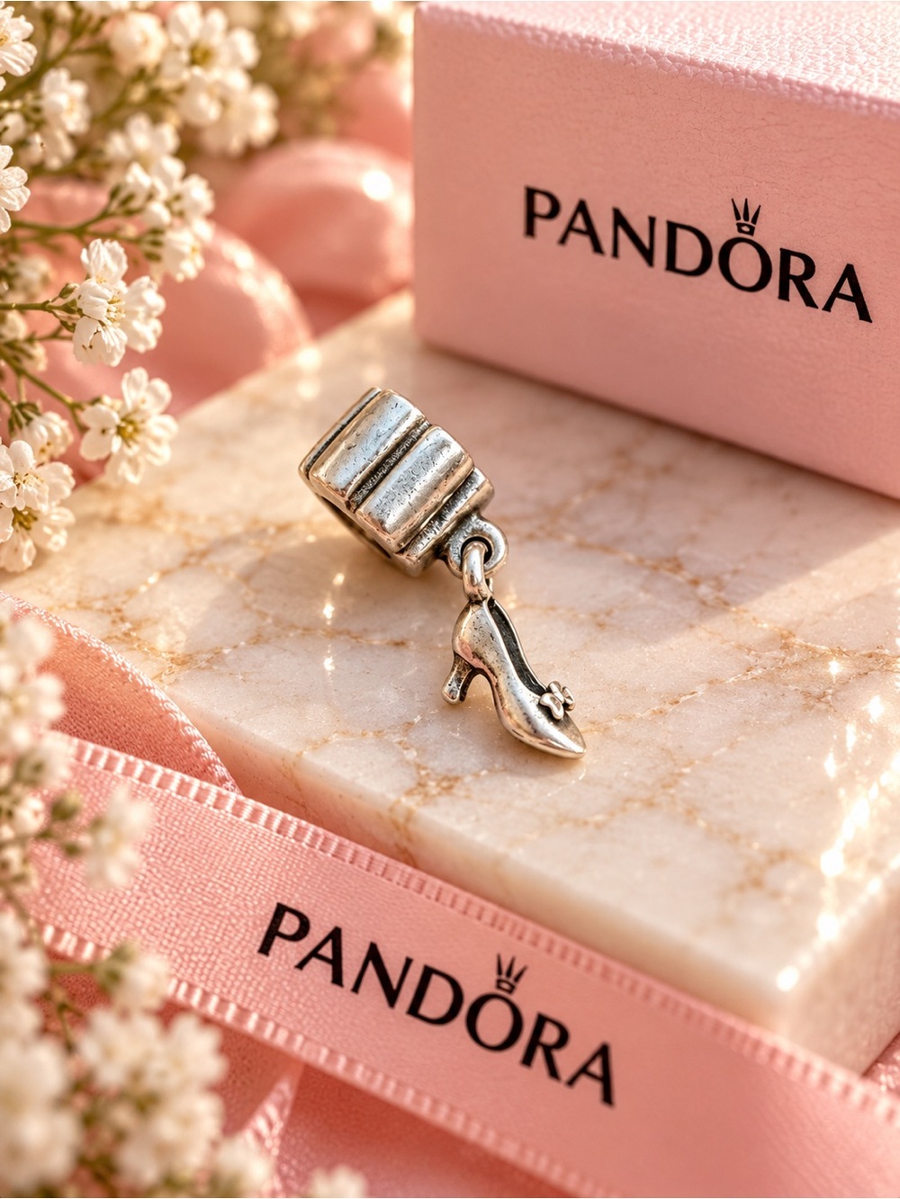 Pandora Silver High Heel Shoe Dangle Charm 👠✨